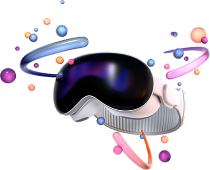 Pro Vr Headset Surrounded By Luminous Spheres